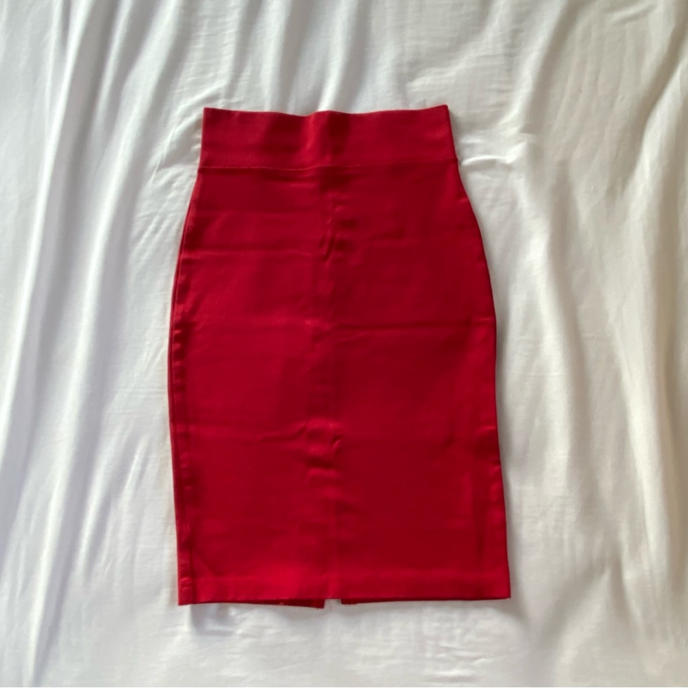 Zara Basic Red Pencil Skirt